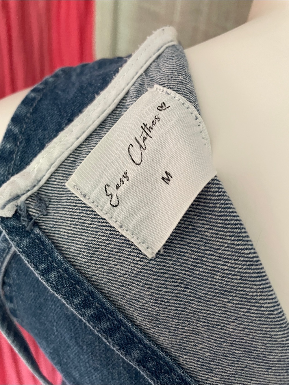 Classic Sleeveless Denim Shift Dress - Dark Blue - Picture 6 of 12